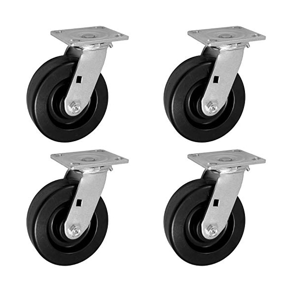 4"x2" Swivel Caster, PHENOLIC Wheel, 3,200 LBS Capacity, PK4